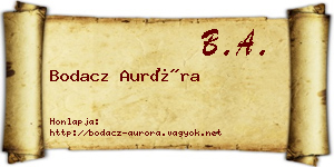 Bodacz Auróra névjegykártya